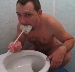 Toilet slave Andrey Koniakin