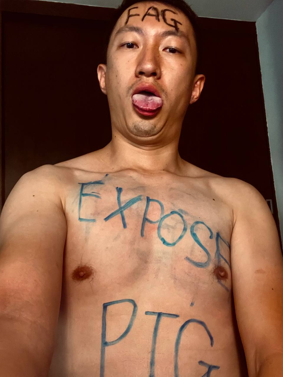 Exposed Asian Faggot Can Whore