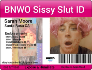 Sissy Sarah BNWO Sissy Faggot ID