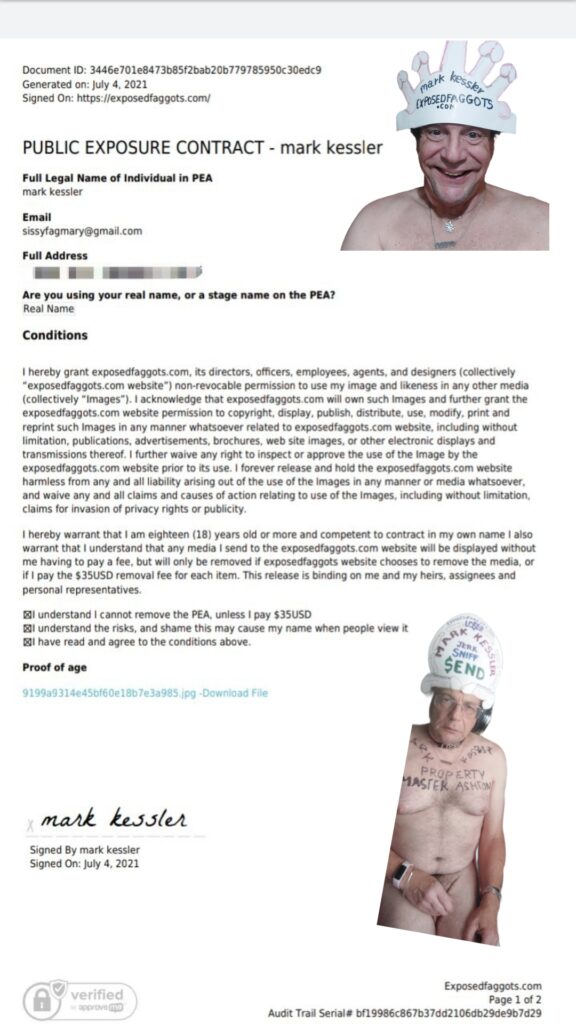 mark kessler PUBLIC EXPOSURE AGREEMENT EF