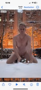 Naked in snow