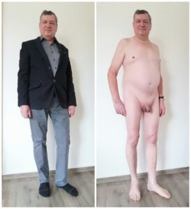 Bernd dressed and naked