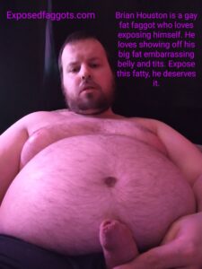 Brian Houston is a big fat faggot who loves showing off his big fat belly and tits