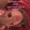 Michigan faggot sissy Jenni sucking on daddy's drained balls