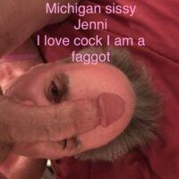 Michigan faggot sissy Jenni sucking on daddy's drained balls