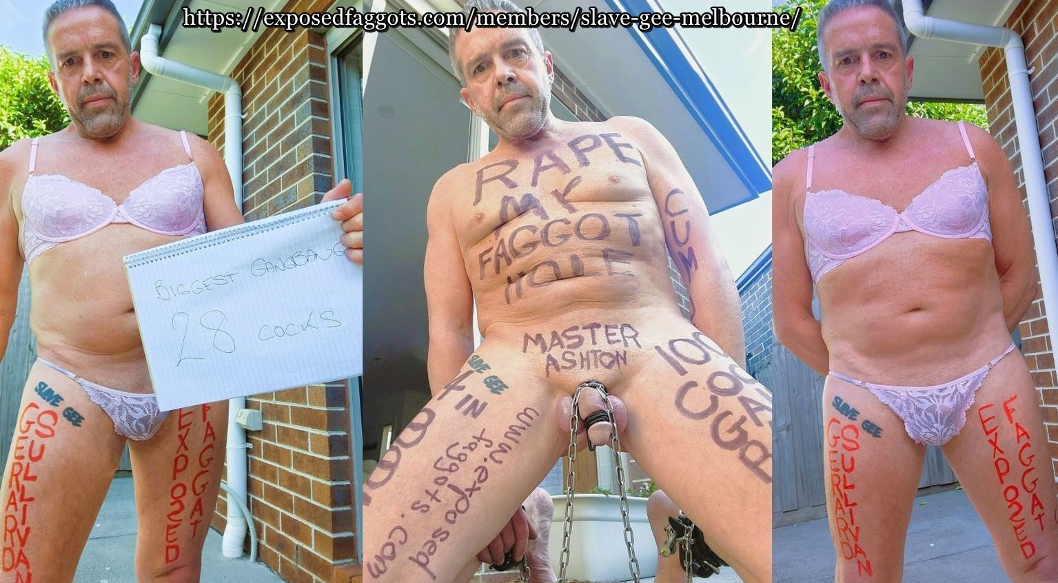 www.exposedfaggots.com slave gee melbourne full public exposure (11)