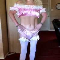 Blonde hair bimbo sissy faggot