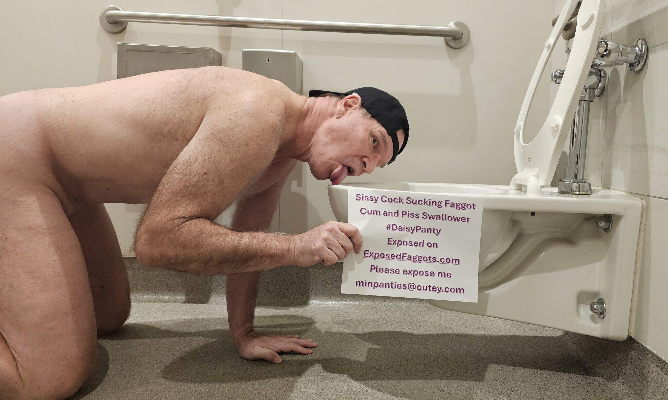 Faggot-Naked-Toilet Lick