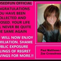 pink card exposing sissy Zoe 