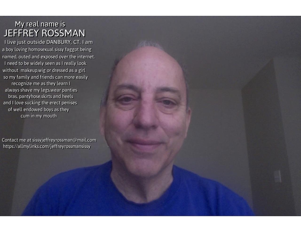 This is the outed sissy faggot,Jeffrey Rossman from CT, seen as he looks without makeup or wig
